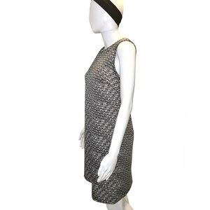 Worthington • Sleeveless Shift Dress, Stretch, Black & White, Small